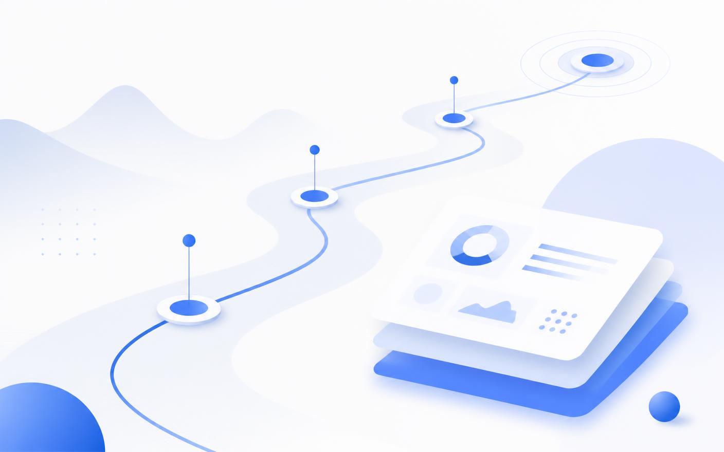 Abstract roadmap with milestones illustration representing marketing strategy